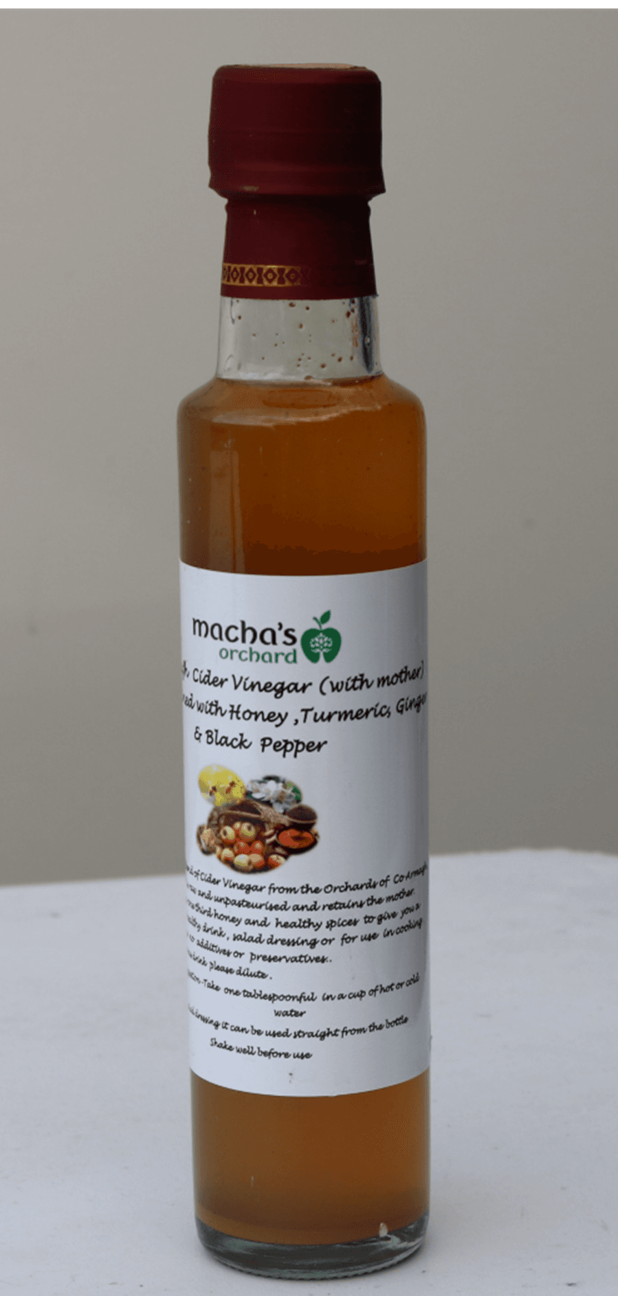 Apple Cider Vinegar with mother blended with Honey, Ginger, Turmeric & Black Pepper